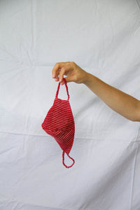 FACE MASKS (cotton) - red - pattern